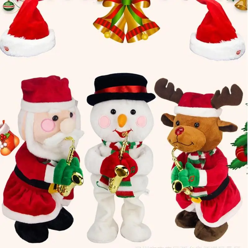 

Christmas Santa Claus Toy Christmas Santa Claus Doll With Saxophone Christmas Plush Toys With Music Electronic Stuffed Gift