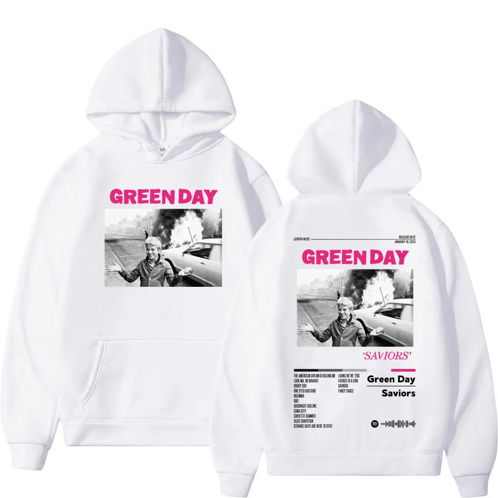 Rock Bands Green Day Music Album savors Print felpa con cappuccio uomo donna Vintage Trend felpe High Street Fashion Pullover oversize