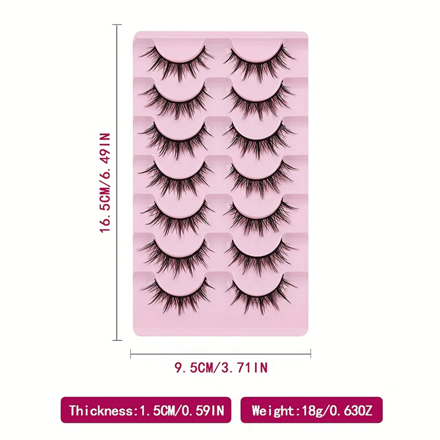 Natural Look False Eyelashes Anime Wispy Fluffy Spiky 3D Volume Eyelashes Pack Korean Japanese Asian Cosplay 7 Pairs