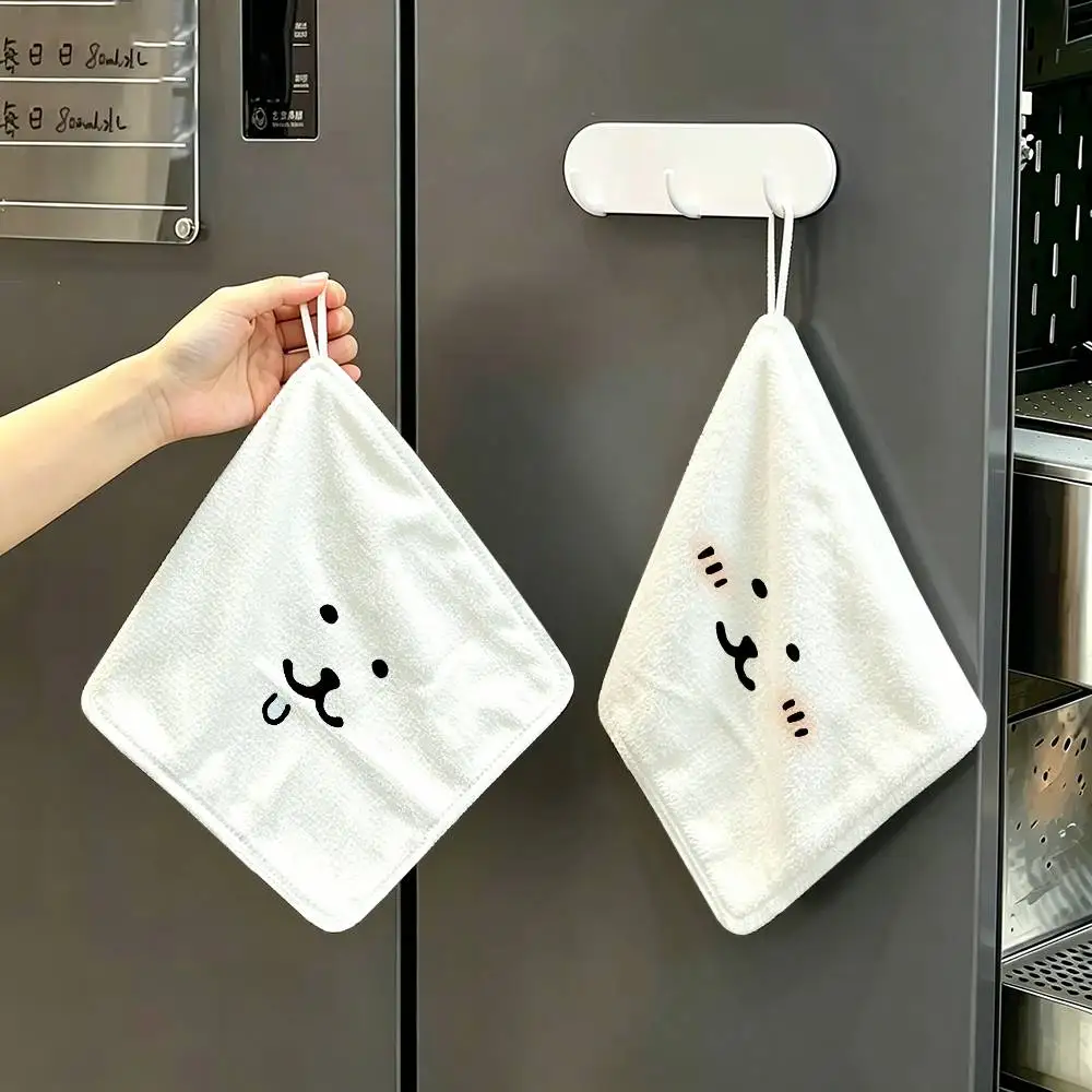 J-Joke B-Bear Cartoon Hanging Polyester Cotton Towel, Reusable Hand Wiping Cloth, Wear Resistant for Home Kitchen Sink
