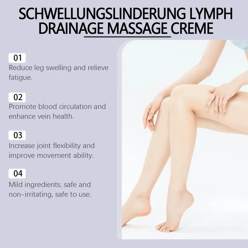 Professionele Lymfedrainage Massage crème Elimineren effectief gezwollen benen Lymfeklieren Vice Borst Eliminatie Detox Zalf