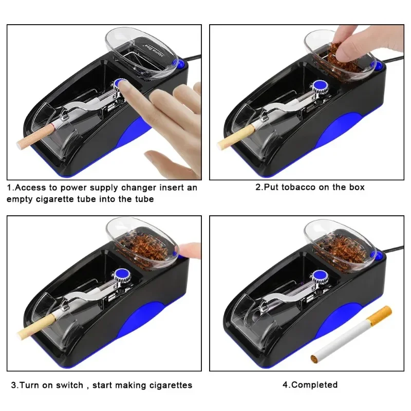 Automatic Cigarette Rolling Machine EU/US Plug Tobacco Filling Stuffing Winding Roller Wrapping Maker Electric DIY Smoking Tool