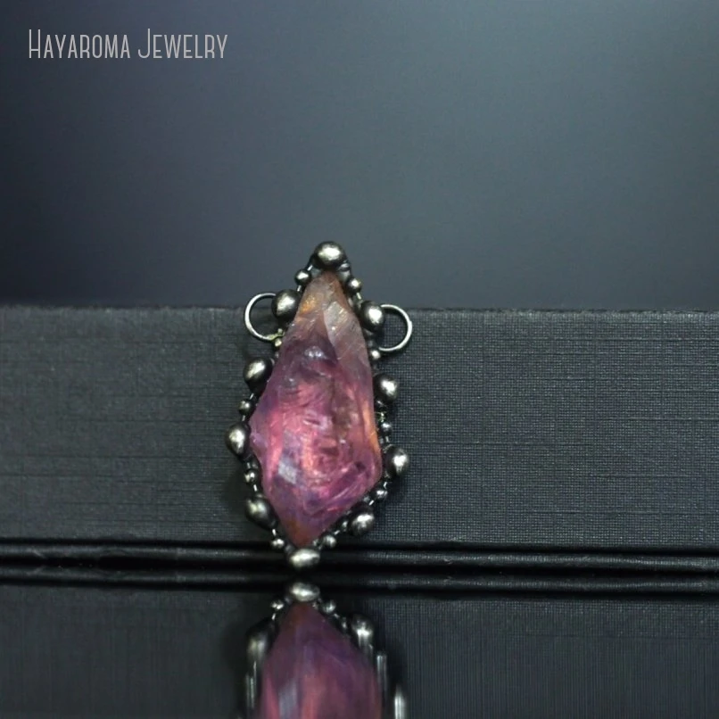 10Pcs Jewelry Vintage Handmade Geometric Free Form Amethysts Crystal Soldered Wholesale Tin Alloy Antique Silver Color Pendant