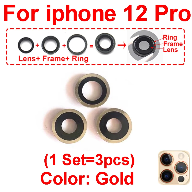 Ring Bezel Camera Glass Cover For iphone 12 Mini 12 Pro 12 Pro Max Back Camera Glass Lens Metal Ring with Frame Holder Sticker