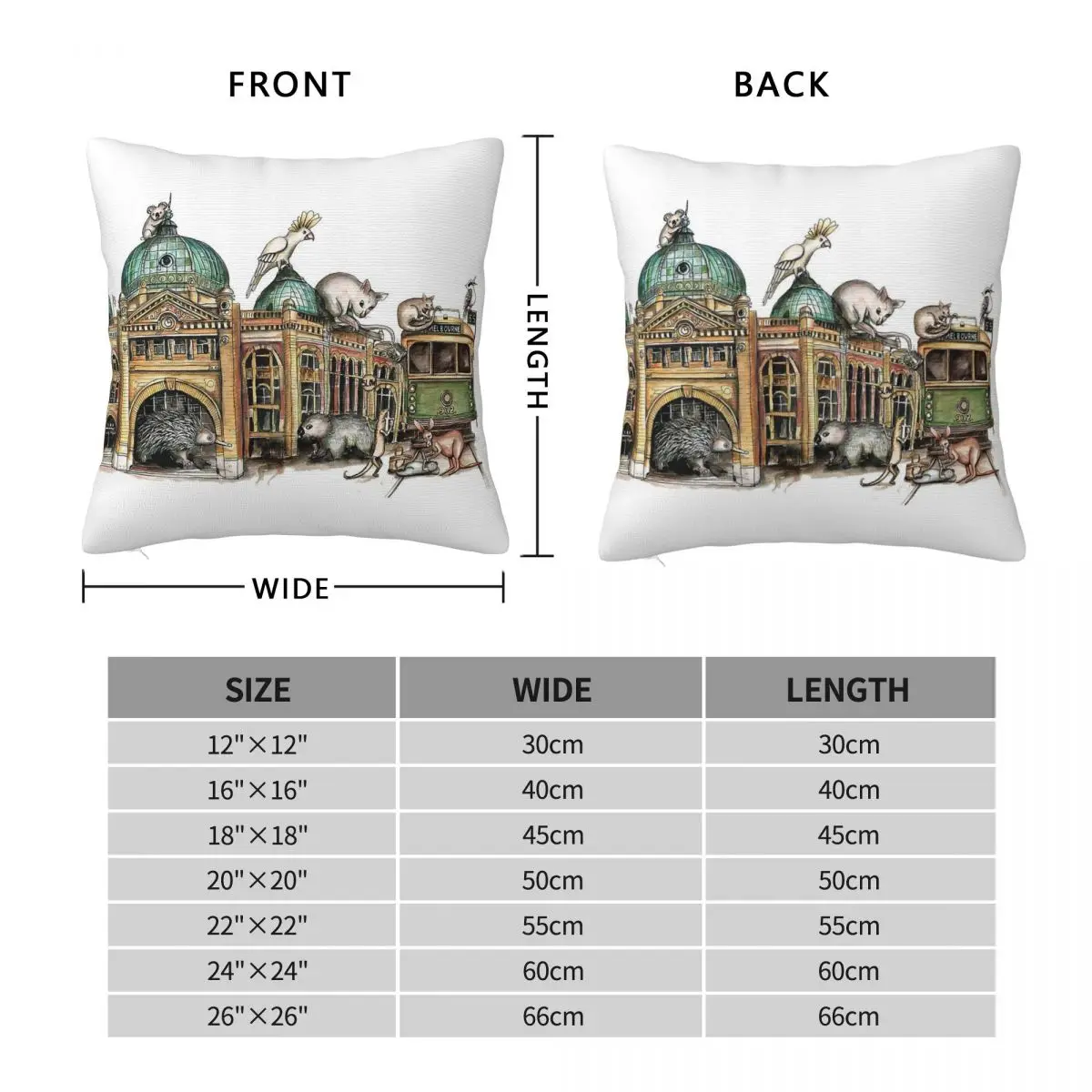 Melbourne Tram Flinders Street Square Pillowcase Polyester Linen Velvet Pattern Decorative Pillow Case Room Cushion Cover 18