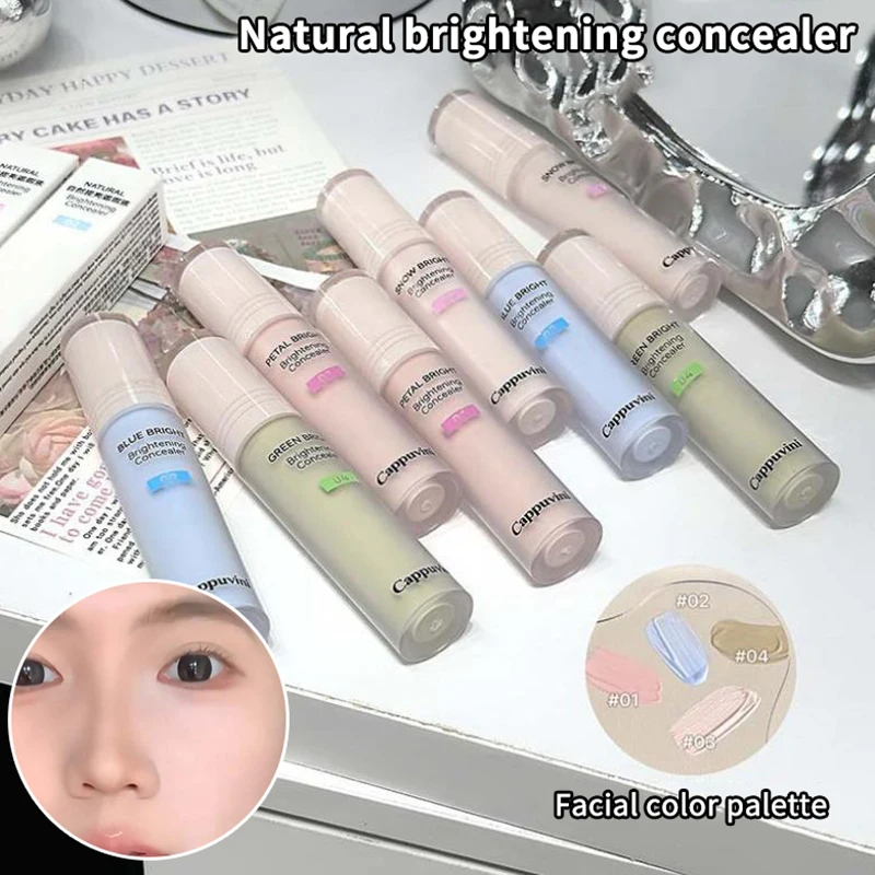 Cappuvini Brightening High Gloss Liquid Foundation Concealer Stick Lasting Moisturizing Face Contour Full Coverage Modify Skin