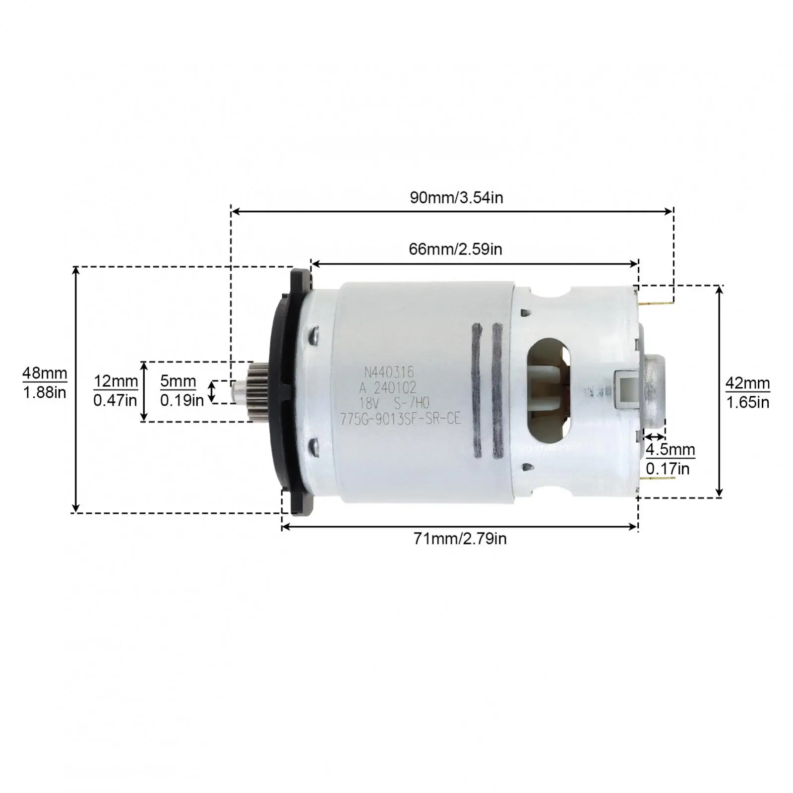 Imagem -02 - Substituição do Motor para Dewalt Dcd776 18 Dentes 18v 775 N279939 N376649 N294159 N210996 N362741 N440316 Ajuste a Dcd776