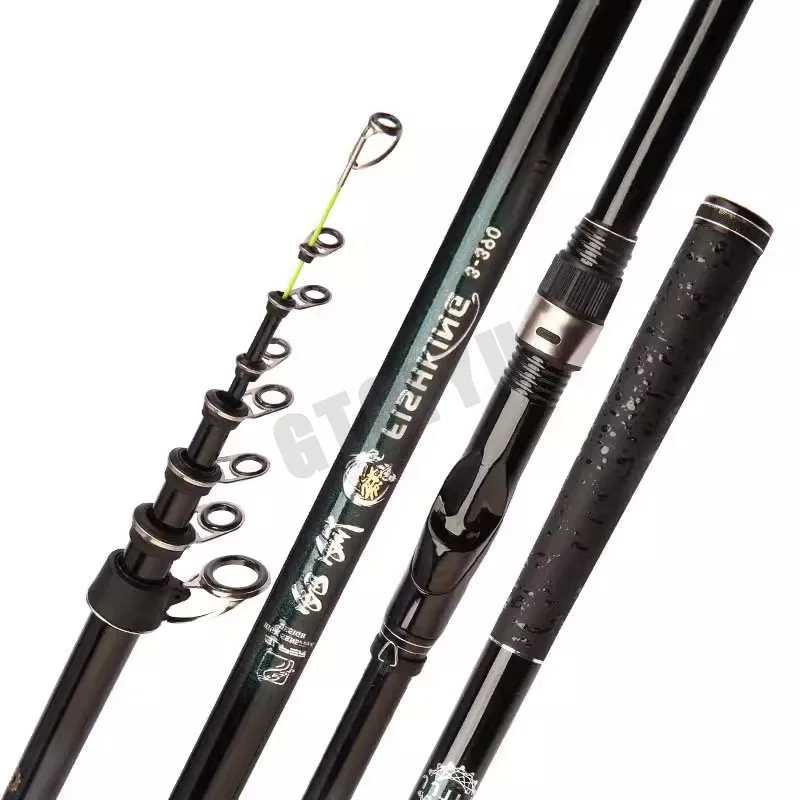 

Telescopic Rock Fishing Rod High Density Carbon Fiber Rods Portable with Storage Bag 2.4-5.4m 30T New Fishing Rods