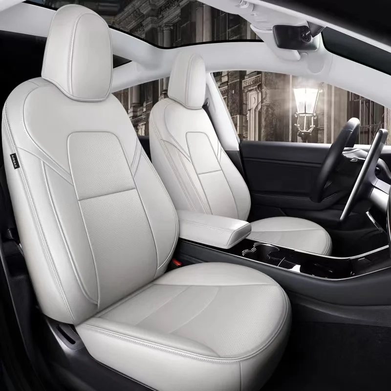 

Luxury Leather Customized Seat Cover Car Tesla Model 3 Y Seat Cushion Covers 360 Degree Full Cover All Season
