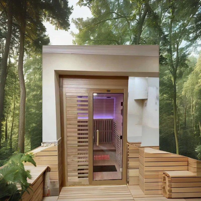 Unique Deluxe Rustic Canadian Dry Steam Sauna Room Canadian Cedar Barrel Traditional Wet Hot Steam Sauna Room