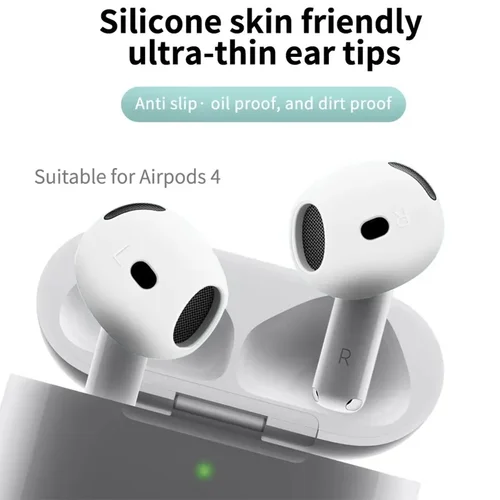 Imagen 2 del producto 3-1 pares para AirPods 4 funda protectora de silicona de repuesto para auriculares funda ultrafina antideslizante para auriculares Apple AirPods4