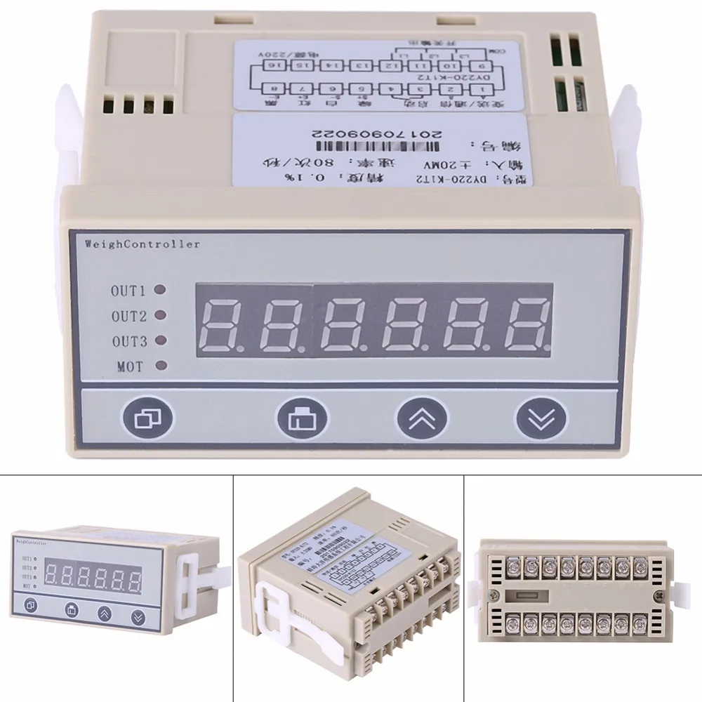 

Load cell Indicator Weight Sensor 220V High accuracy Weighing Controller Weight Indicator 6-Digit LED Display 2-pin plug