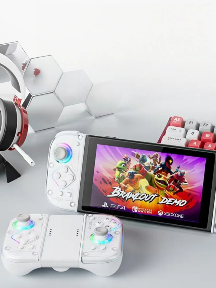 Aolion J20 Knight contrôleur de jeu Joy Con gauche et droite manette de jeu transparente sans fil Hall Joystick bouton mécanique interrupteur