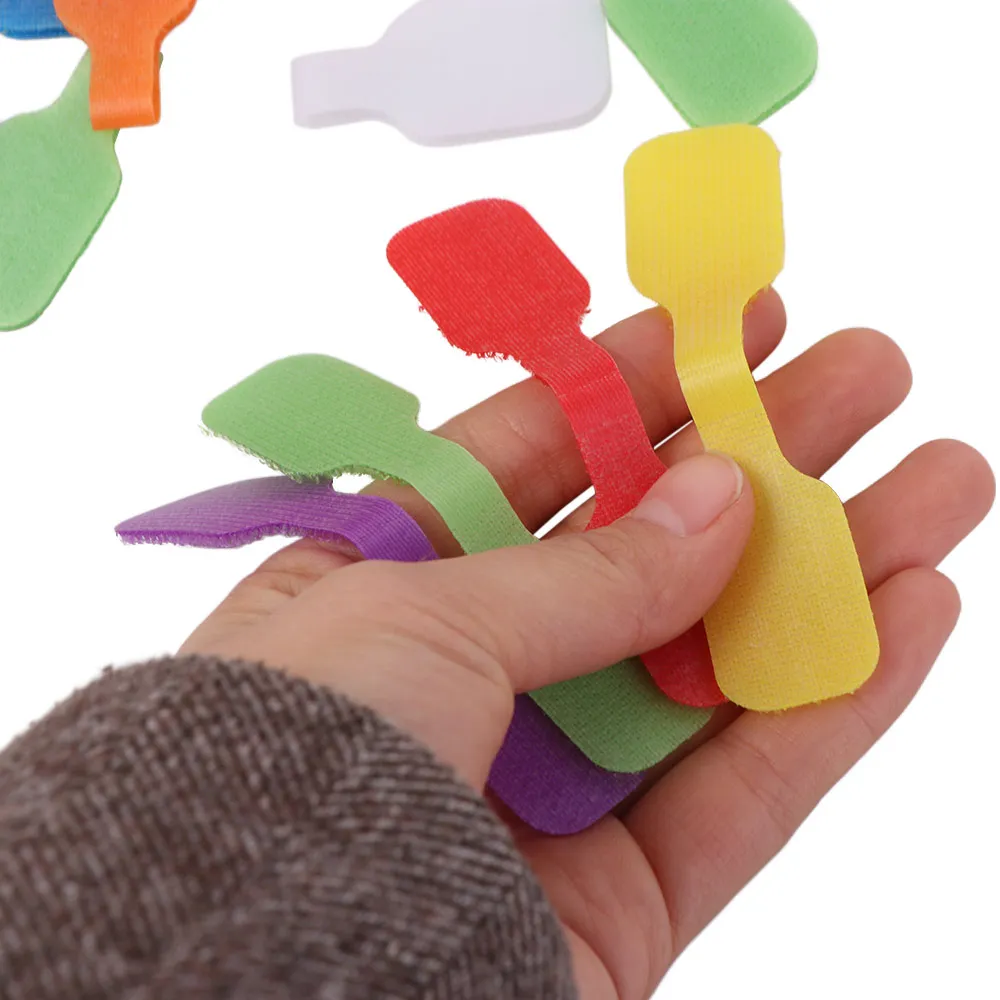 24pcs Waterproof Self Adhesive Cable Labels Reusable Rainbow Color Desktop Cable Organizer Durable Removable Wire Cord Tags