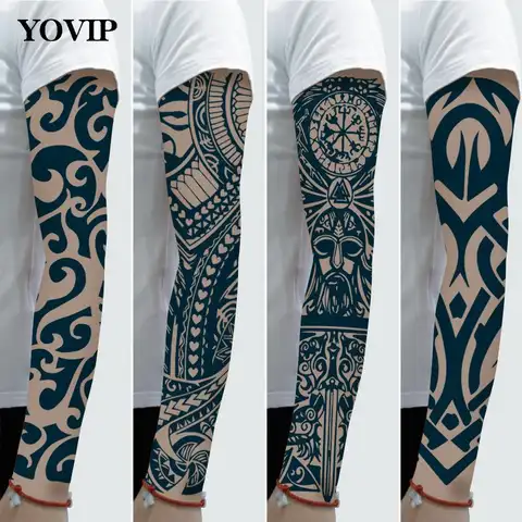 1 Stuks Body Art Sexy Dragon Tattoo Ontwerpen Mannen Volledige Arm Tijdelijke Tatoeages Grote Totem Tribal Grote Mouw Tattoo Sticker