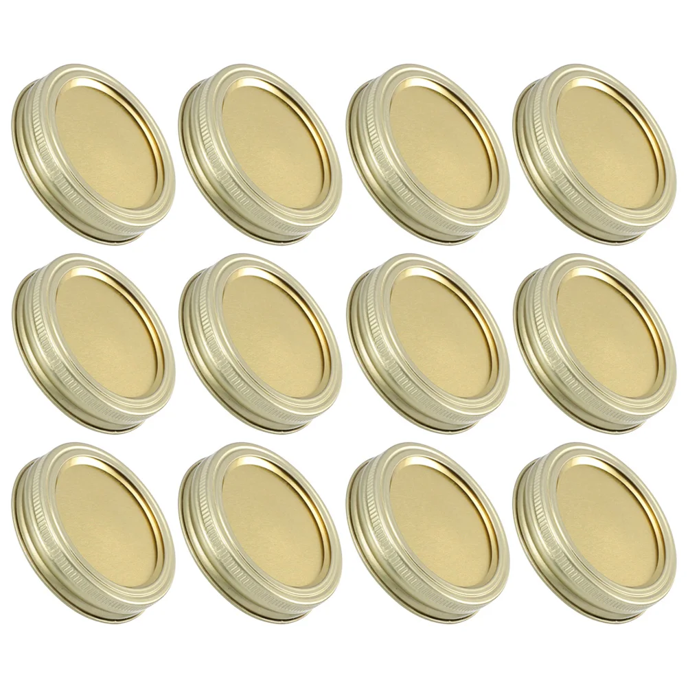 

Stainless Steel Mason Jar Lids Canning Storage Caps Metal Wide Mouth Sealable Heat Resistant for Tea Coffee Cookies
