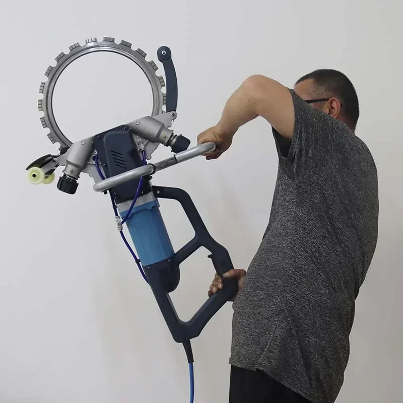 High Power Wall Cutter Ring Saw Chain Saw Stone & Concrete Cutting Machine With New Engine Pump & Gear 220V