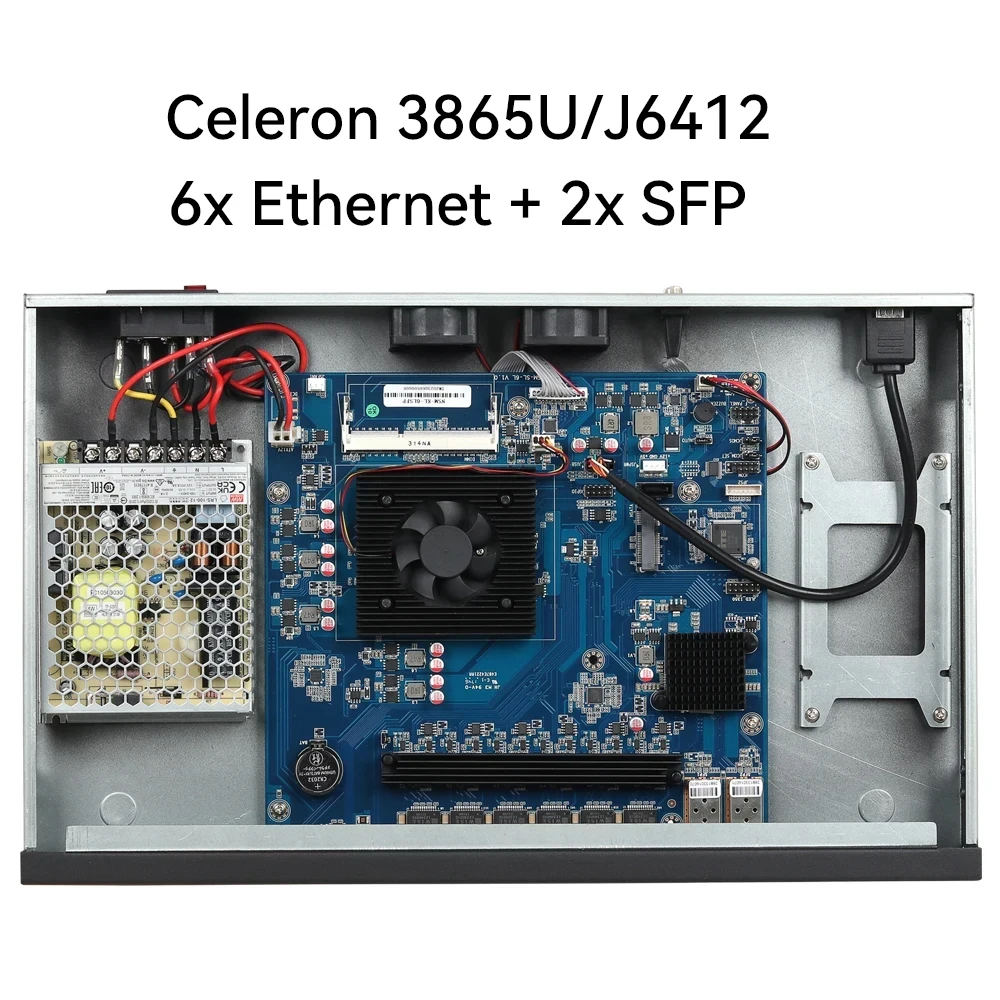 1U Firewall Network Server Intel Core I5-6200U 8260U J4125 3865U 6x Gigabit Ethernet Support Windows Linux Pfsense