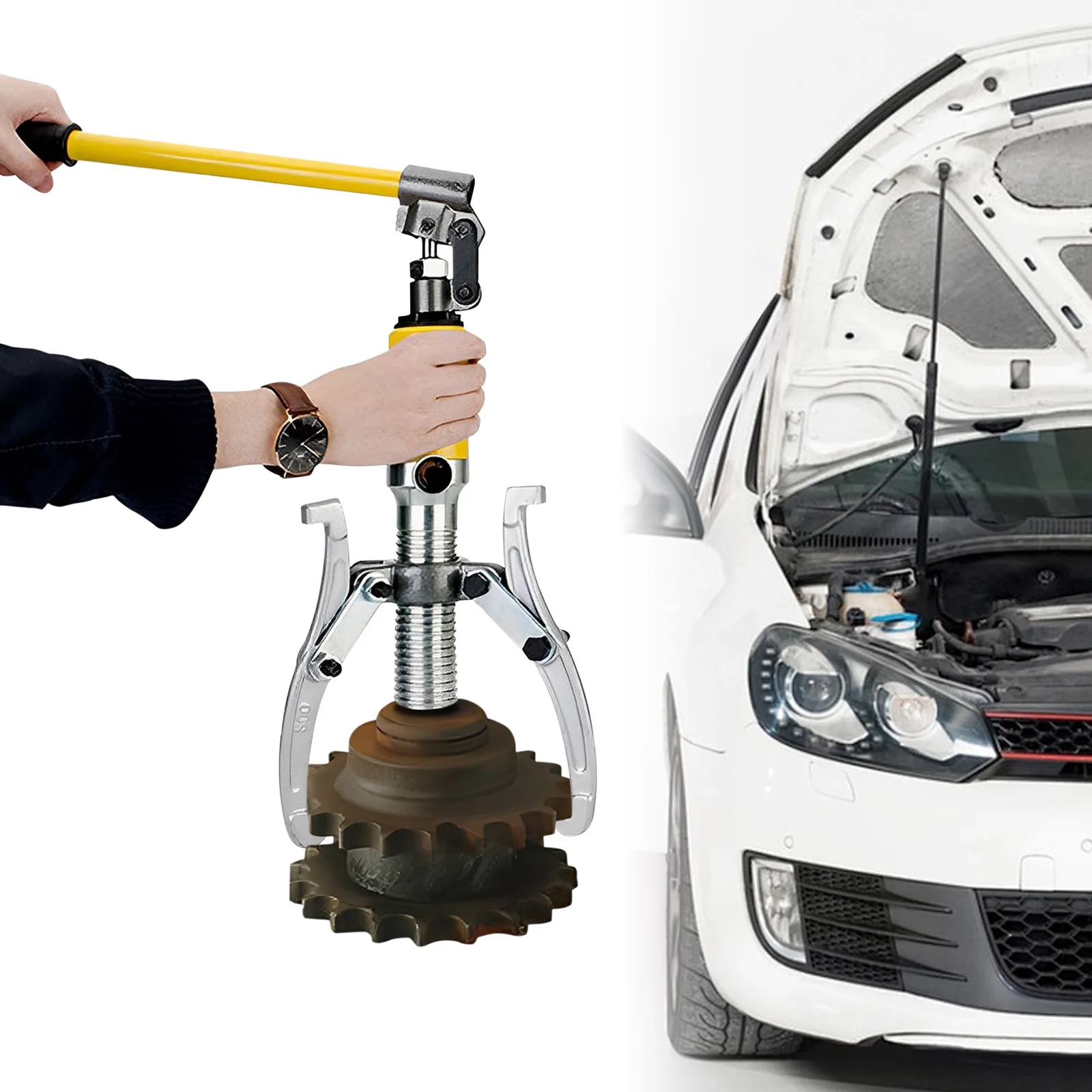 Picture 5: 20T Hydraulic Puller 40CR Steel Hydraulic Wheel Hub Puller 3 Claws 360° Rotatable Handle For Pulling Shafts, Flanges, Gears