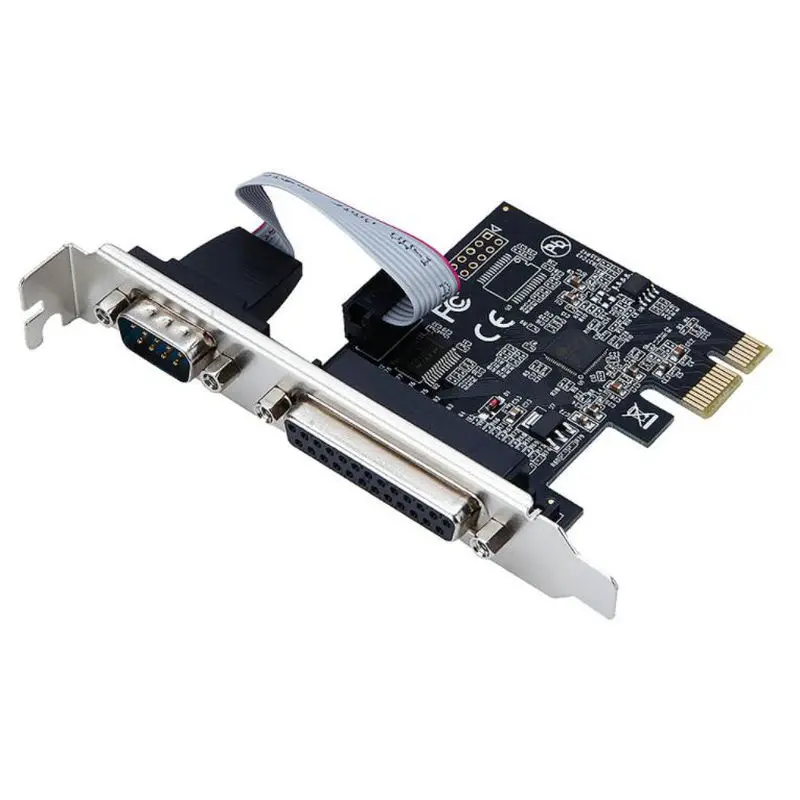 Tarjeta PCI express a puerto serie y paralelo, puerto de impresora RS232 Com, tarjeta vertical PCIe PCI-e, moschip 9900