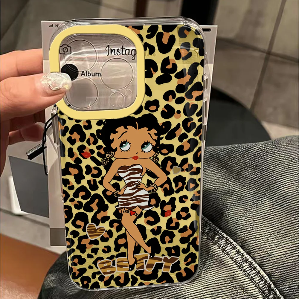 

Cute Leopard Sexy Betty Clear Space Phone Case For Xiaomi Redmi NOTE 8 9 9A 9s 10 11 12 12C 13 13C K30 K50 10C Pro Plus 4G 5G