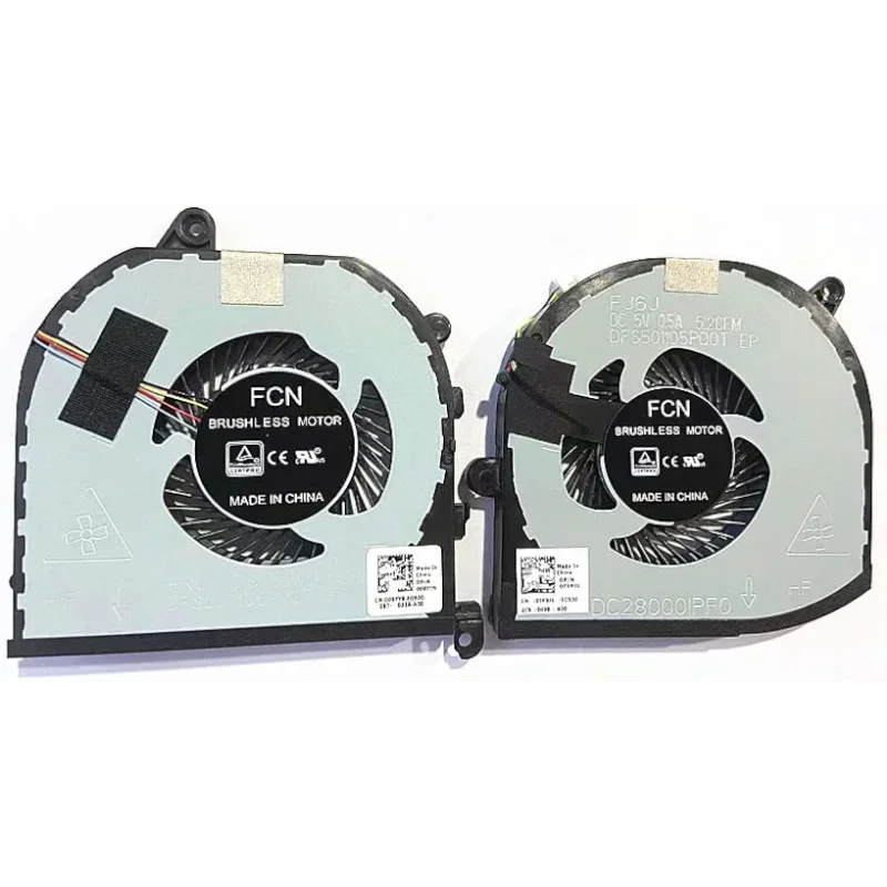 Ventilador de refrigeração CPU + GPU para Dell XPS 15 9570 e XPS 15 7590 Precision 5530 5540 Series P/N: 008YY9 0TK9J1 TK9J1 08YY9
