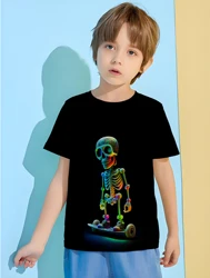 Camicetta per bambini Zombie Skeleton abbigliamento abbigliamento per ragazzo da 8 a 10 anni magliette maschili per ragazzi magliette T-shirt per bambini magliette