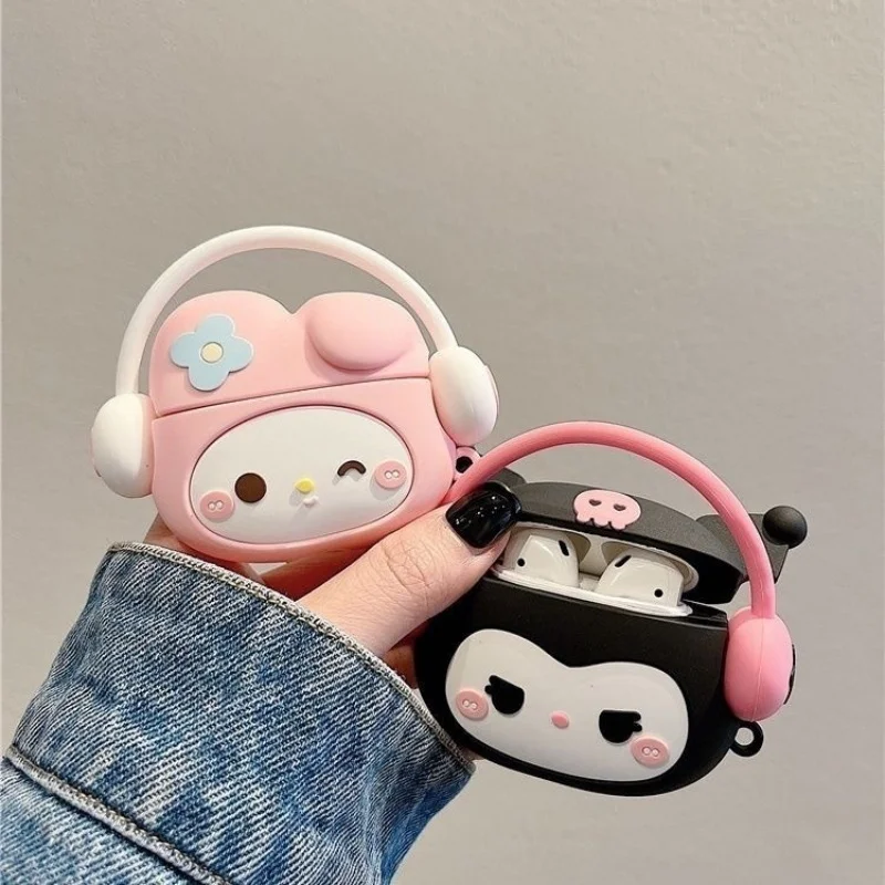 Hello Kitty Sanrio Estojo Protetor para Fone de Ouvido Bluetooth Kawaii Macio, Menina Bonita para Airpods 1 2 3 Pro 2