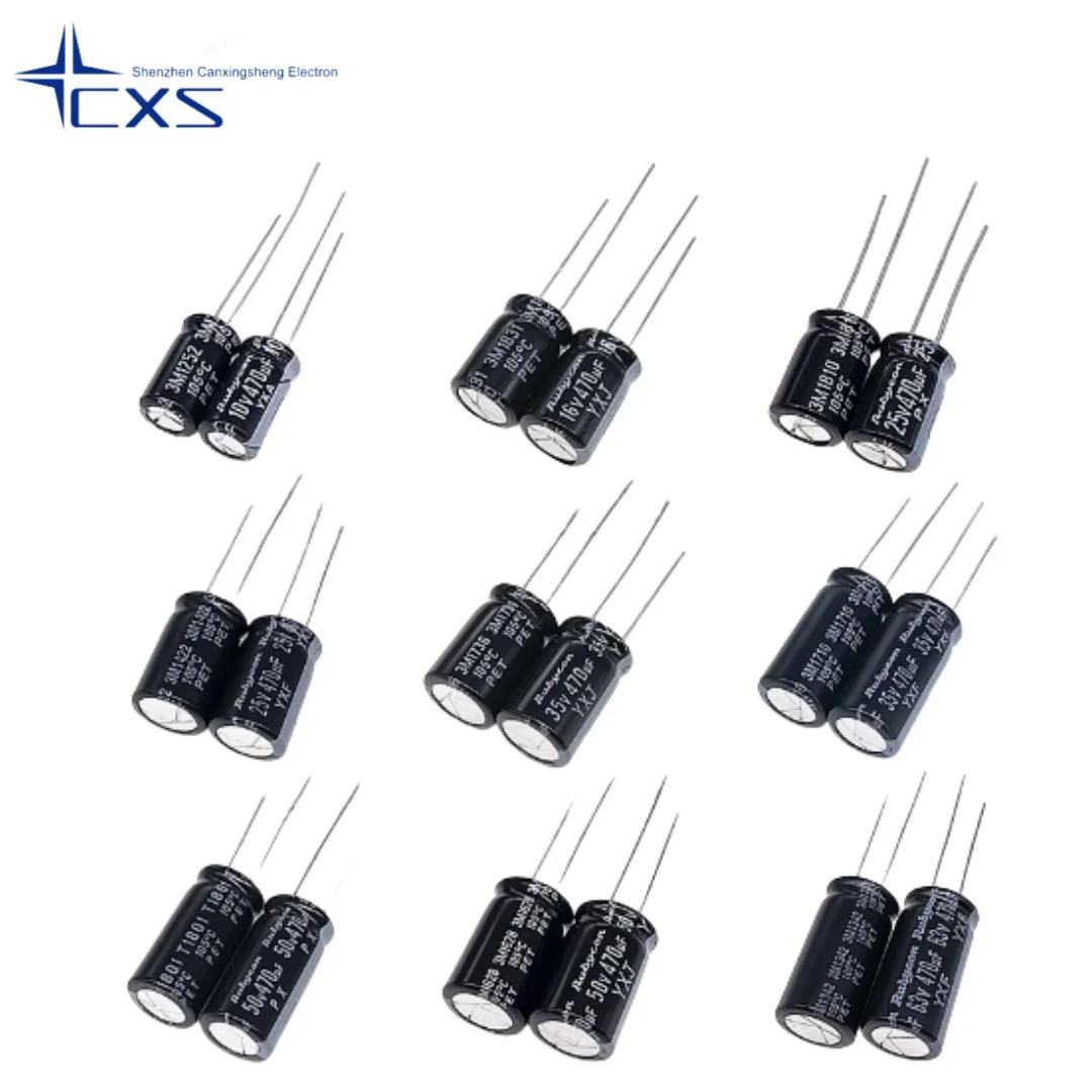 

10PCS 470UF10V 16V 25V 35V 50V 63V 100V470UF Imported aluminum electrolytic capacitor Japan ruby capacitor