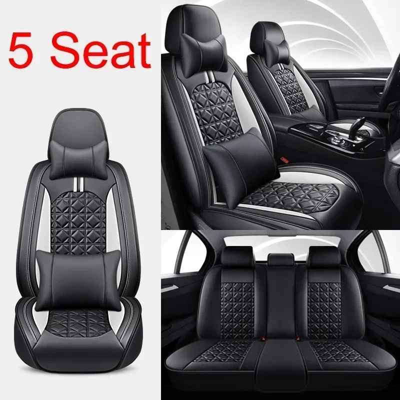 Full Coverage Artificial Leather Universal Car Seat Cover for Mazda CX5 CX30 Volvo V40 Renault Megane Clio Rav4 Car Accessories