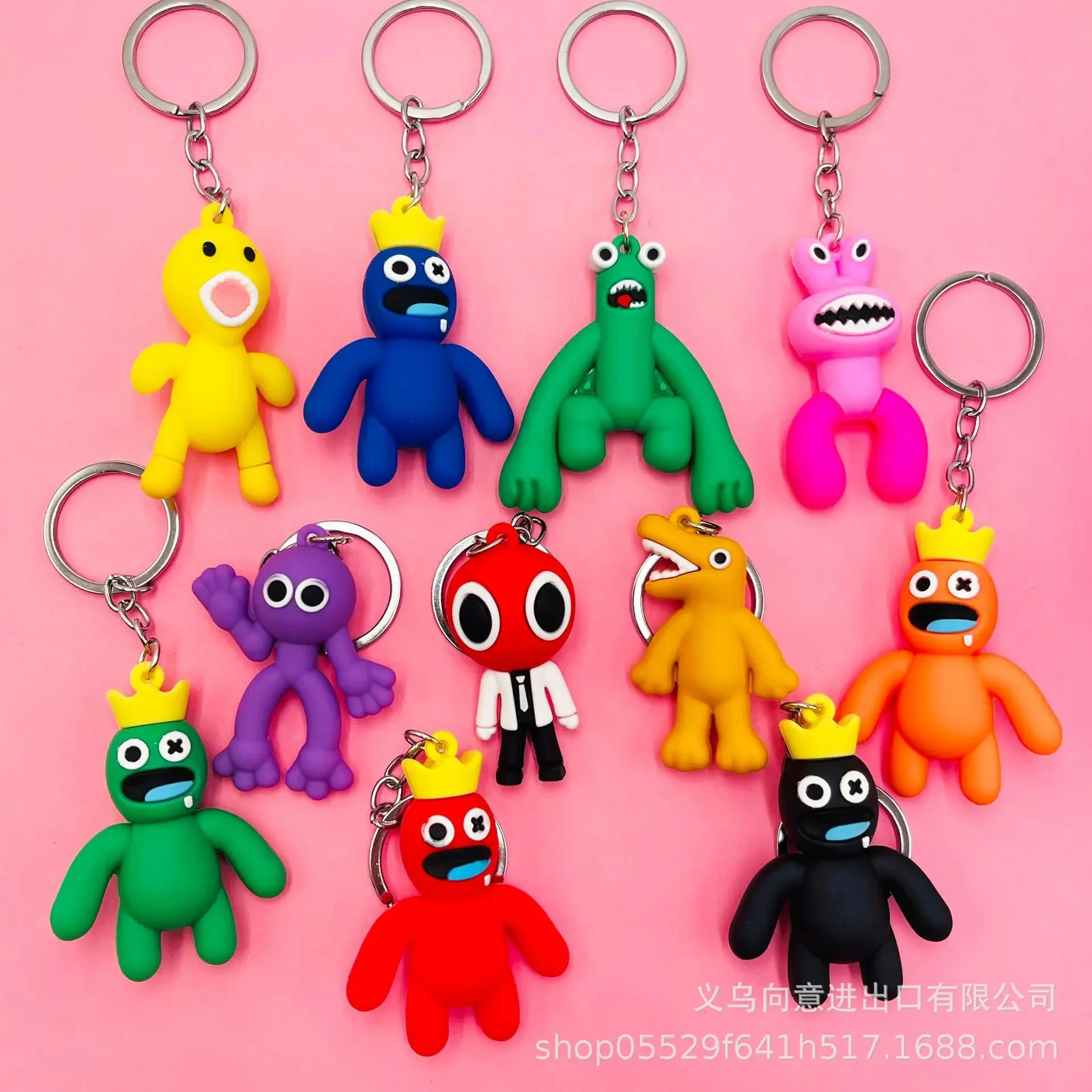 Cartoon Rainbow Friend Keychain Cartoon Keychain Cartoon Character Free Shipping Creative Gift Action Figure DIY Jewelry