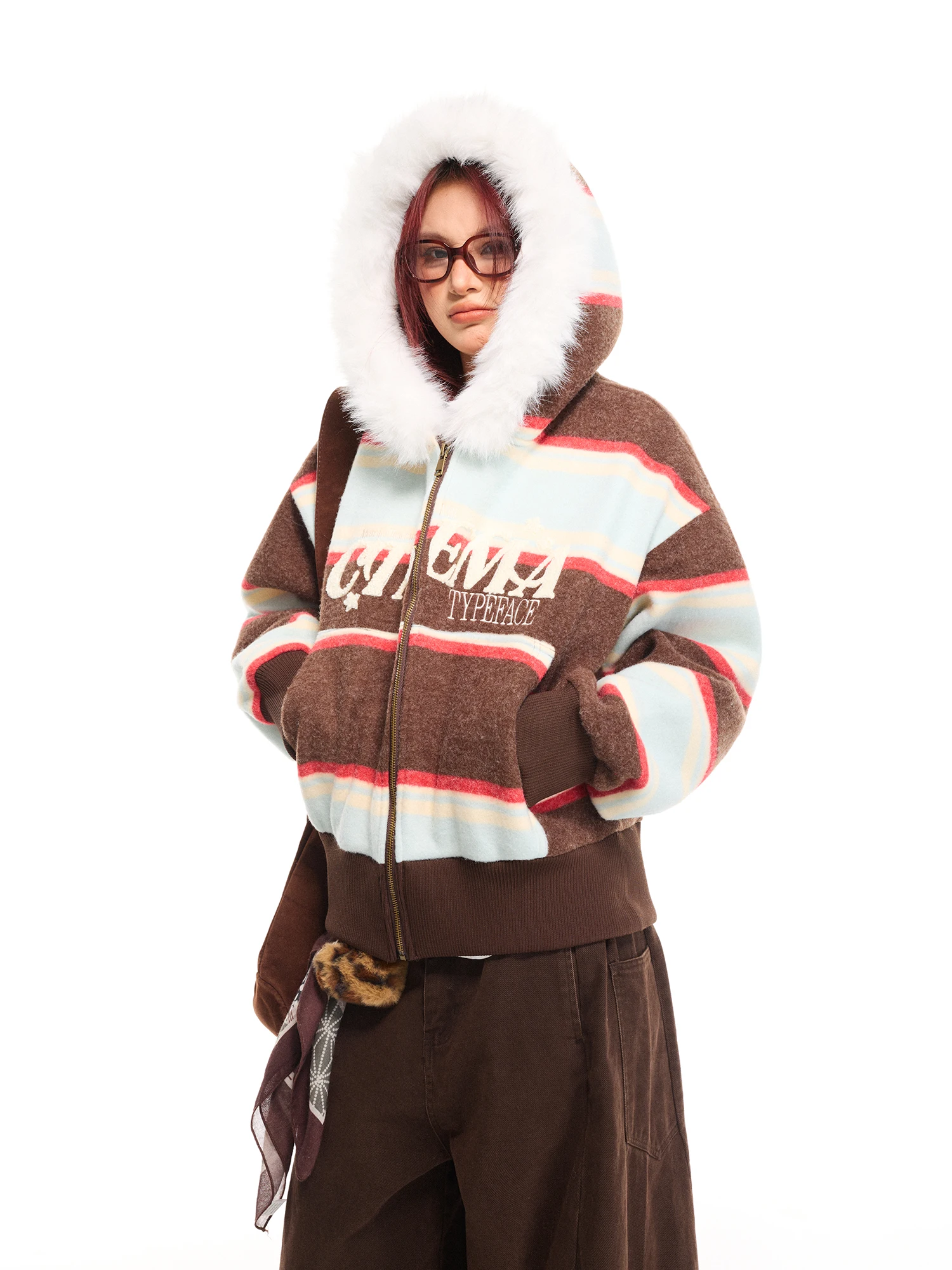 

Зимняя утепленная флисовая толстовка-куртка Damon Island с капюшоном, дизайн Color Blo, куртка Mountain Eagle, модный бренд, женская, C...