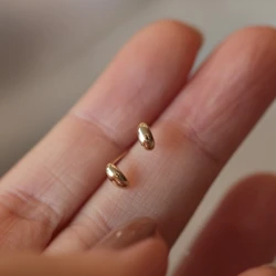 925 Sterling Silver Glossy oval mini Stud Earrings for Women Korean Fashion Simple Jewelry Accessories