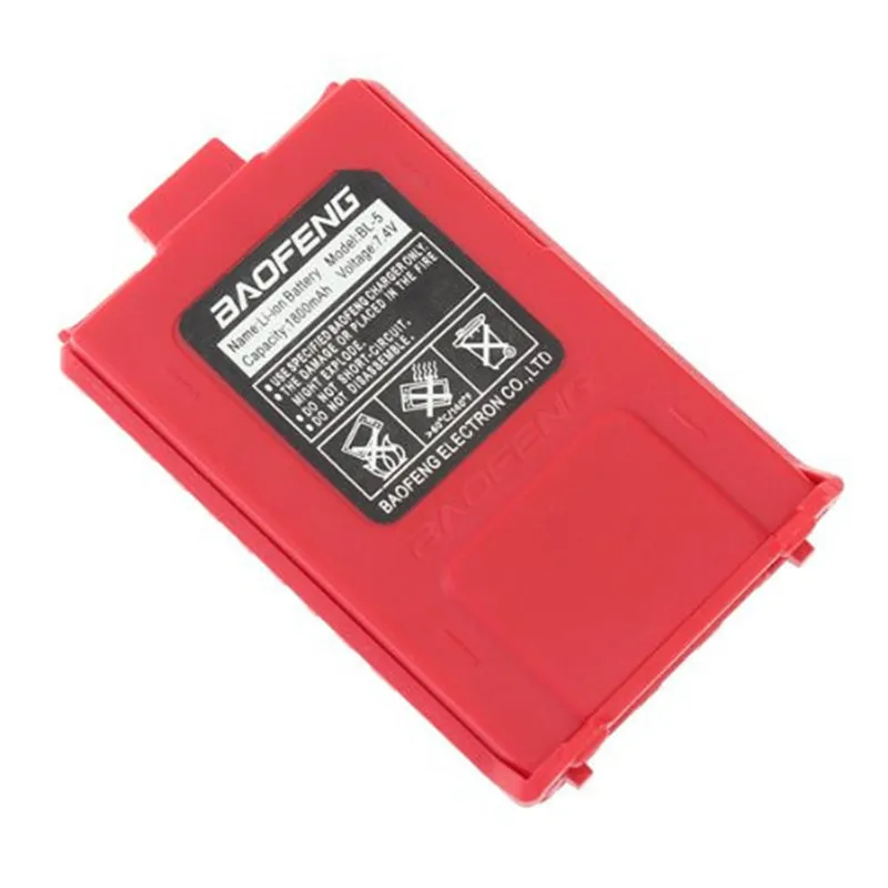 

Red NEW BAOFENG BL-5 1800mAh 7.4V Li-Ion Battery for Radio Walkie Talkie UV-5RE+Plus BF-F8 + HP Radio