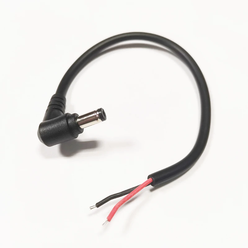 

NCHTEK 18AWG угол 90 градусов постоянного тока 5,5x2,1 мм 5,5/2,1 штекер CCTV кабель зарядного устройства около 25 см/100 шт.