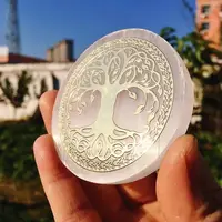Natural Selenite Slice Slab White Gypsum 7 Chakras Flower of Life Charging Plate Yoga Meditation Fengshui Healing Crystal 2