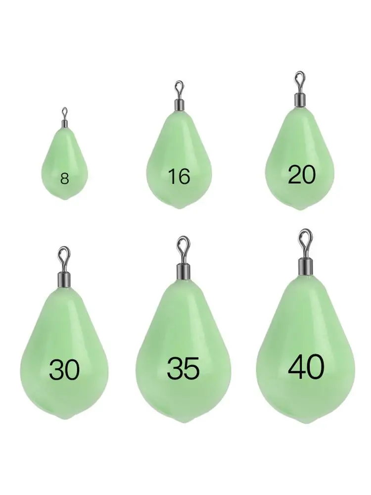 Plombs de pêche lumineux 30g-150g, goutte d'eau, Rotation à 360 degrés, accessoires de pêche au bar