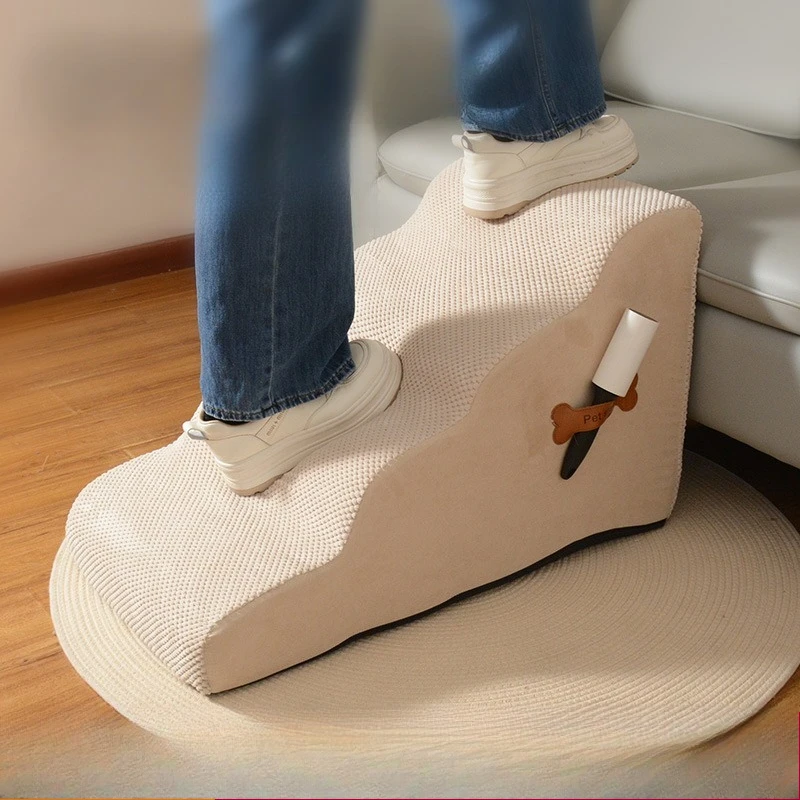 

Fabric Detachable Washable Pet Stairs Dog Climbing Steps Auxiliary Ladder For Sofa Bed Indoor Pet Climbing Access