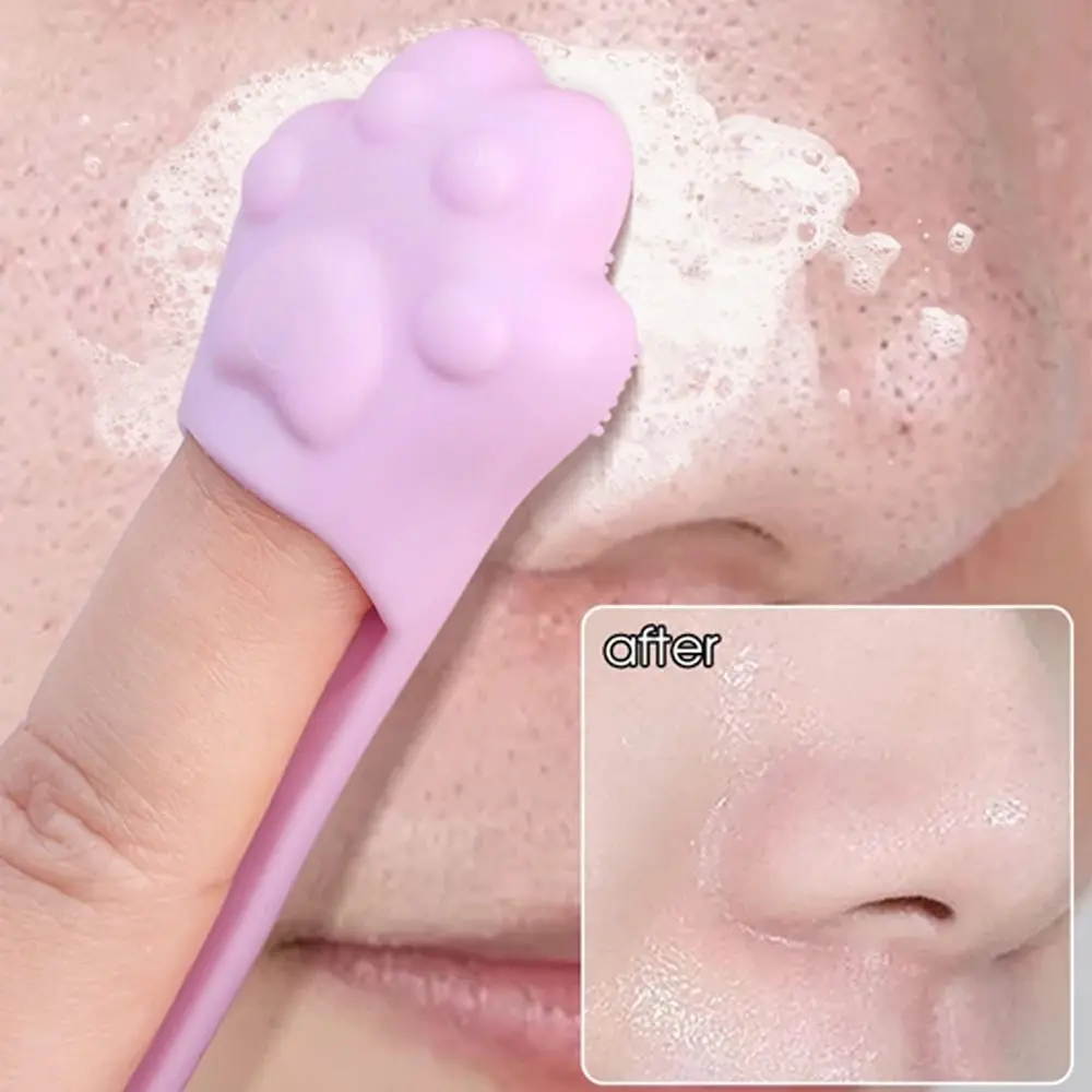 Silicone Facial Escova De Limpeza, Soft Reutilizável, removedor de cravos, Flexível Garra De Gato, Dedo Escovas De Massagem