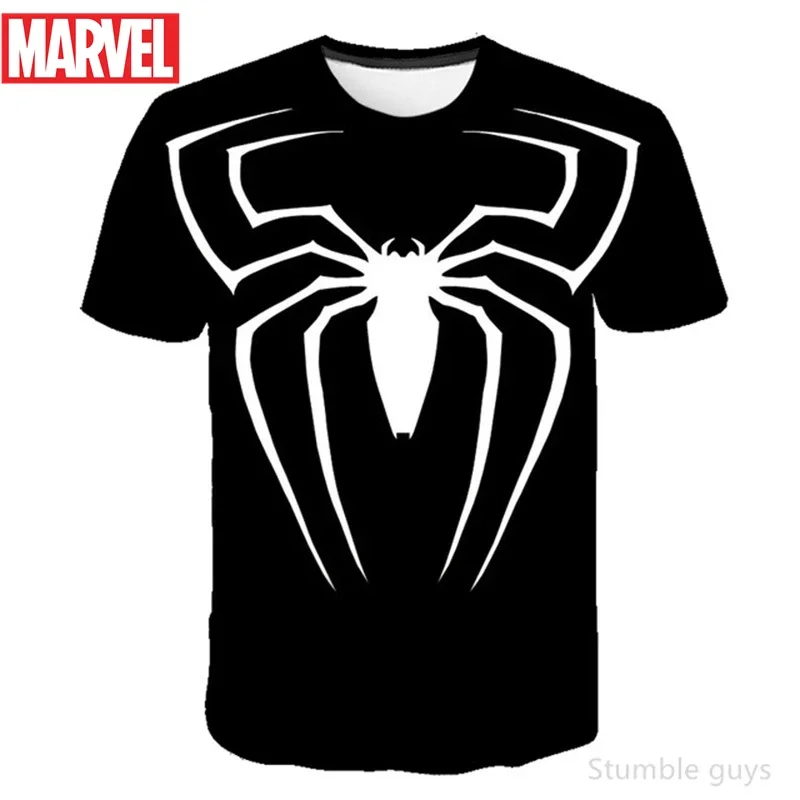 

Летняя детская спортивная быстросохнущая дышащая футболка с короткими рукавами и 3D-принтом Marvel Spider-Man для мальчиков и девочек