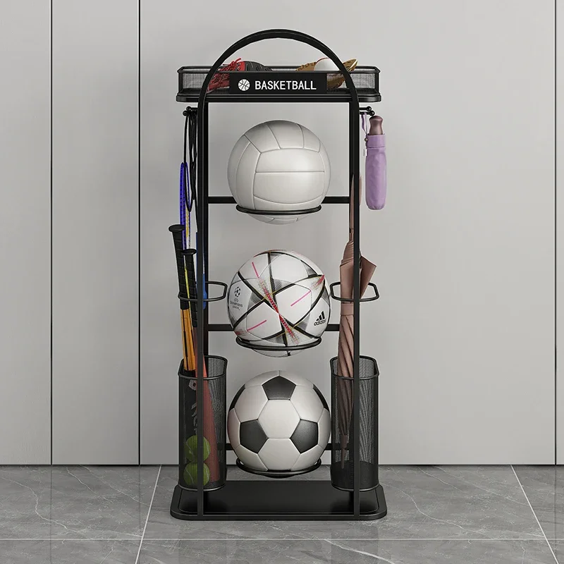 

Home Indoor Sports Ball Rack Badminton and Basketball Organizer Kindergarten Soccer Ball Holder Entryway Umbrella Stand