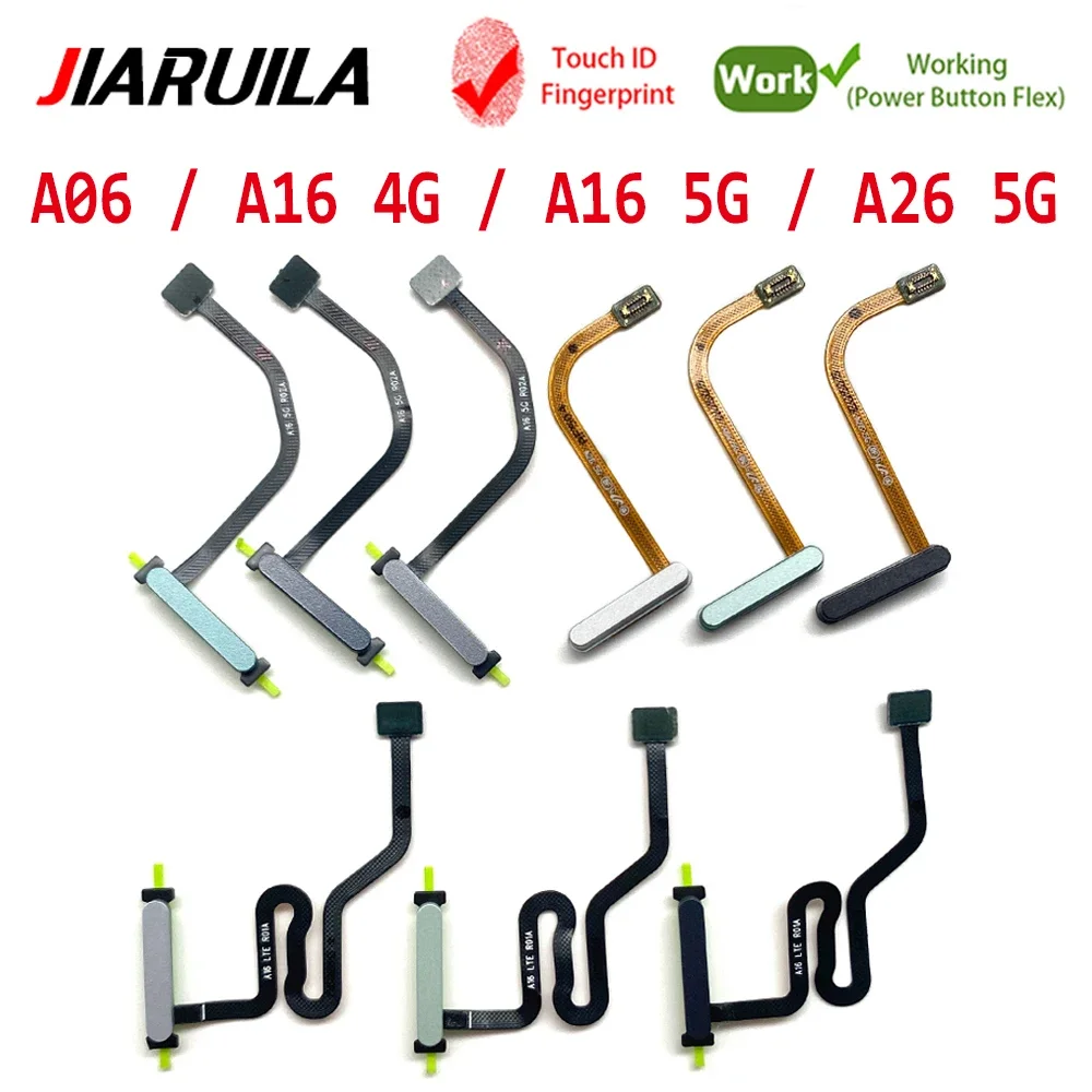 لسامسونج A06 A16 4G A26 5G A266B وظيفة التعرف على بصمات الأصابع الاستشعار الماسح الضوئي معرف اللمس موصل الطاقة زر المنزل فليكس