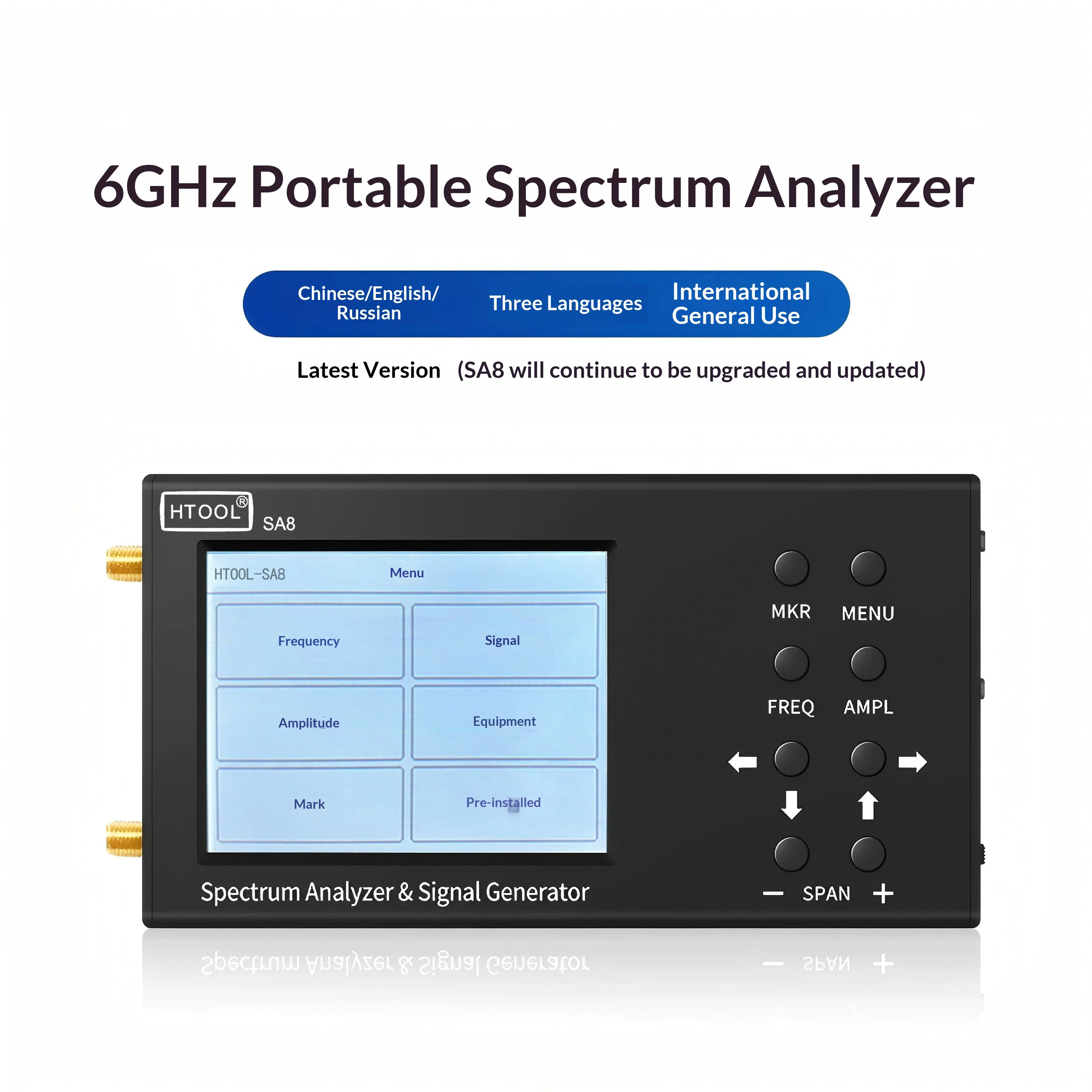 SA6/SA8 Spectrum Analyzer 35-6200MHz Handheld Portable RF Wireless Signal Testing Instrument