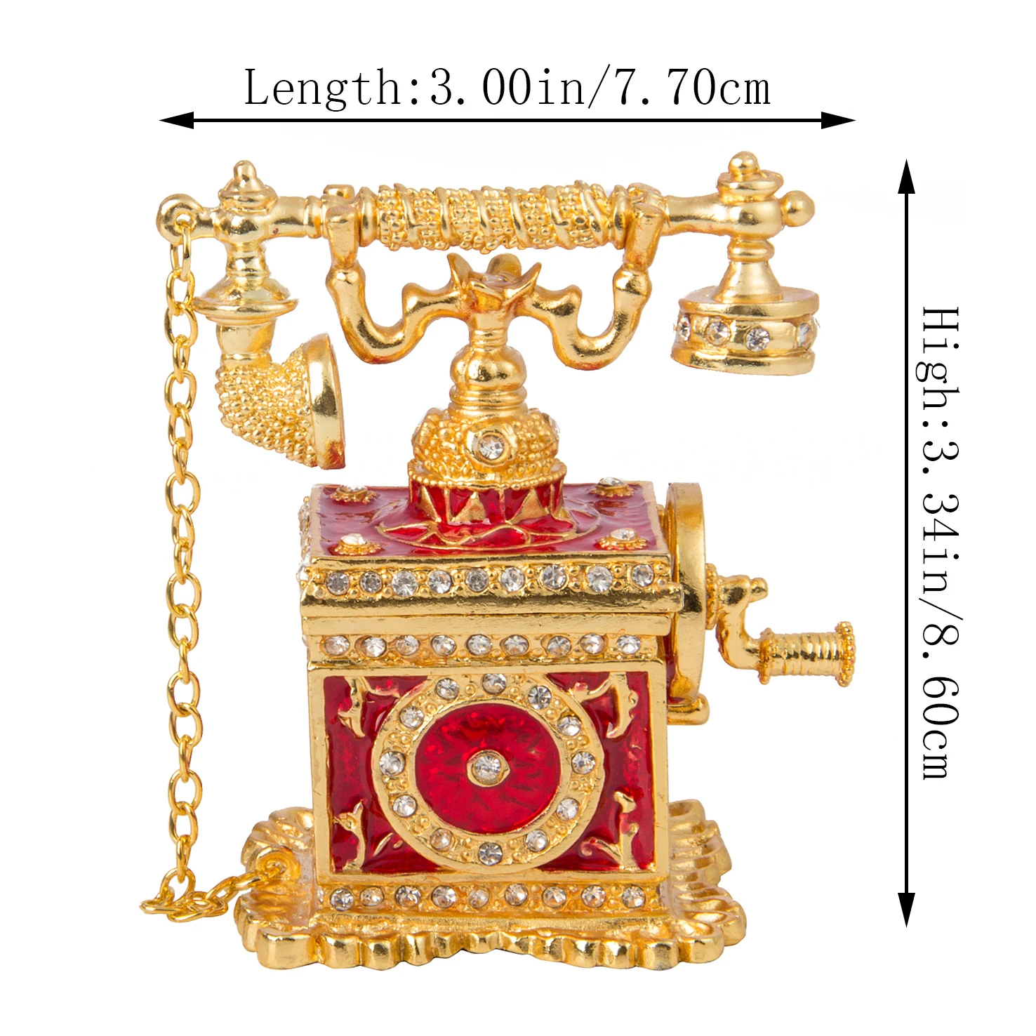 QIFU New Red Retro Telephone for Christmas Home Decorations