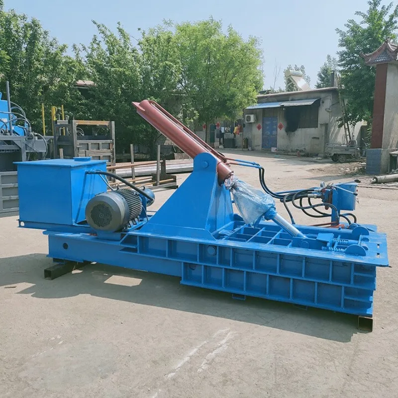 Metal briquetting machine Small horizontal baler Paint bucket Aluminum scrap iron Steel scrap iron block
