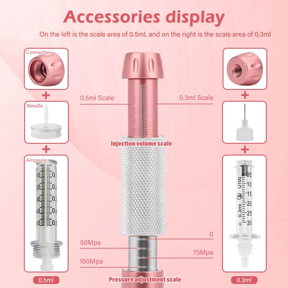 Hyaluronic Acid Pen Lip Plumping Light Spot Wrinkle Removal Lip Syringe Nebuliser Adjustable Pressure Pen Anti-Wrinkle Tools
