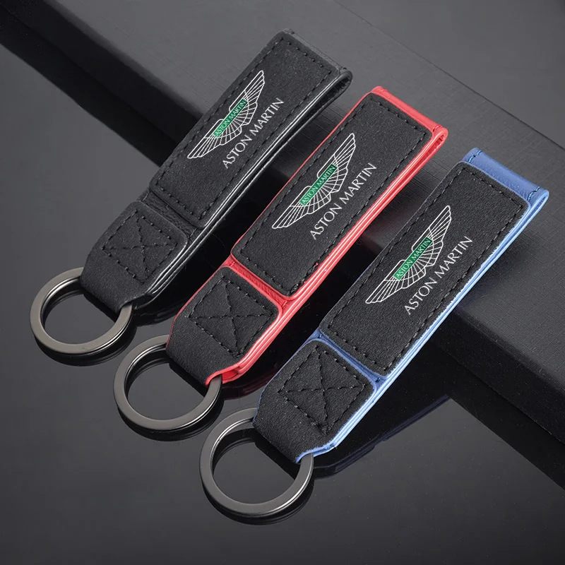 1 قطعة جلد الغزال سيارة التصميم المفاتيح مفتاح سلسلة مفتاح قلادة عصابة ل أستون مارتن DB S 11X9 الداخلية اكسسوارات السيارات السيارات #1