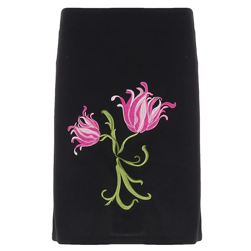 

Ретро-юбка миди А-силуэта с цветочным принтом, женская, приталенная, весна 2026, повседневная, из полиэстера, со средней талией, модная