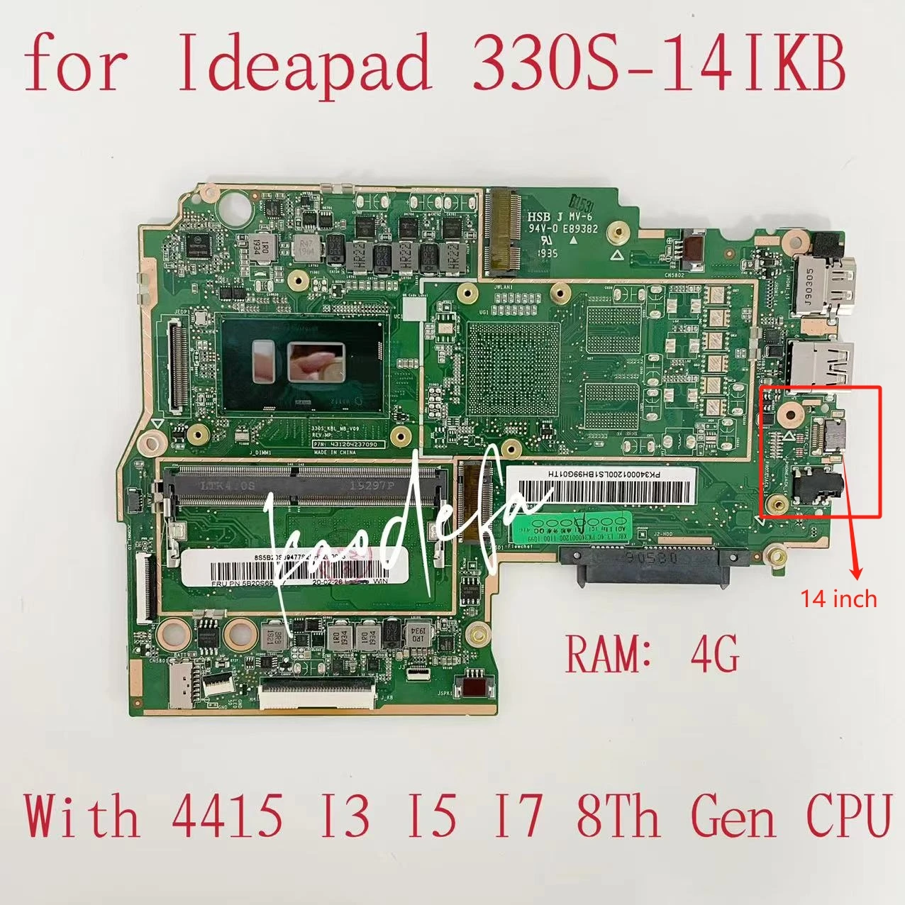 placa mae do portatil para ideapad ram 4g do processador central 4415u i3 i5 i7 8o geracao fru5b20s69521 5b20s95587 5b20s69474 5b20s69494 01