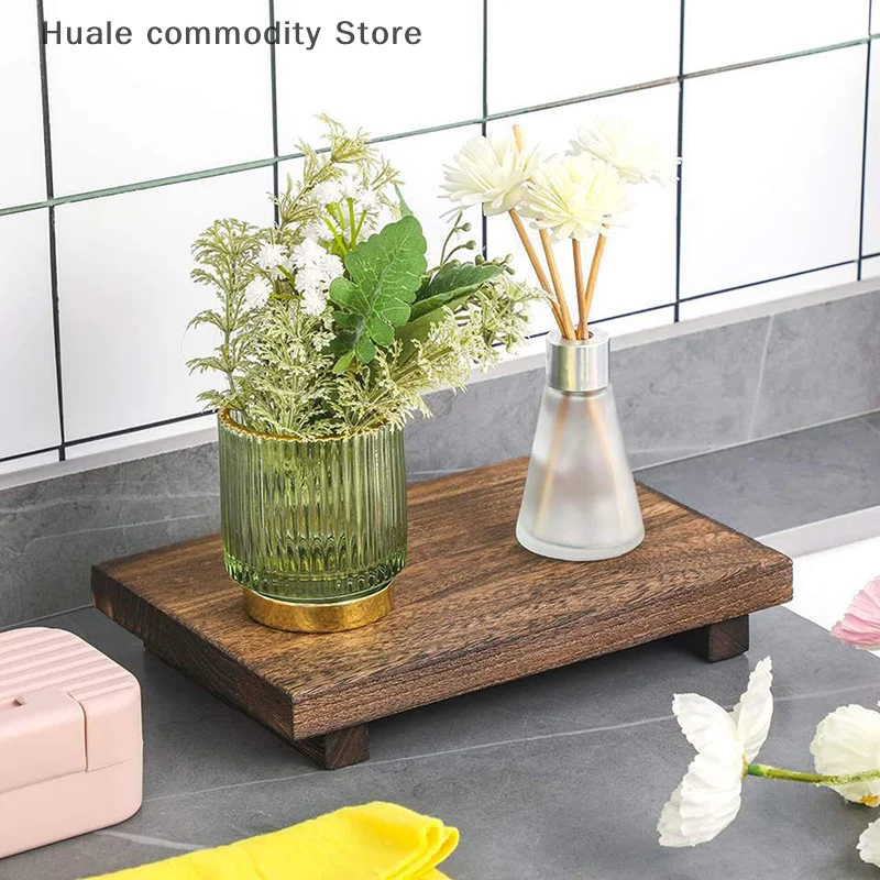 Vassoio da bagno in legno retrò Vanity Hands Sapone Portaoggetti per candele profumate Vassoio per condimenti da cucina Decorazione della casa